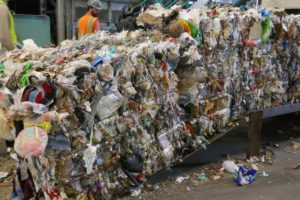 Waste to be sent to the landfill, Balcones Resources recycling sorting facility, Austin, TX