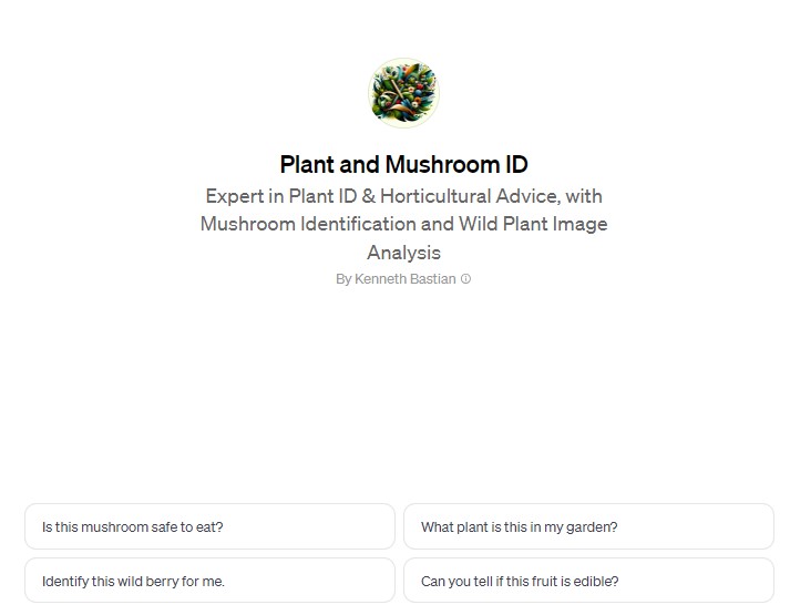 Plant and Mushrooms ID GPT prompts