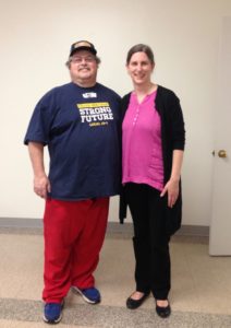 Stephanie Thomas of Public Citizen with USW 13-1 President Lee Medley