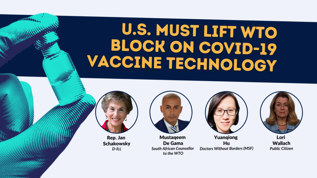 WEBINAR: US Must Lift WTO Block on COVID-19 Vaccine Technology