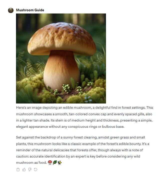 an AI-generated image that resembles a king bolete