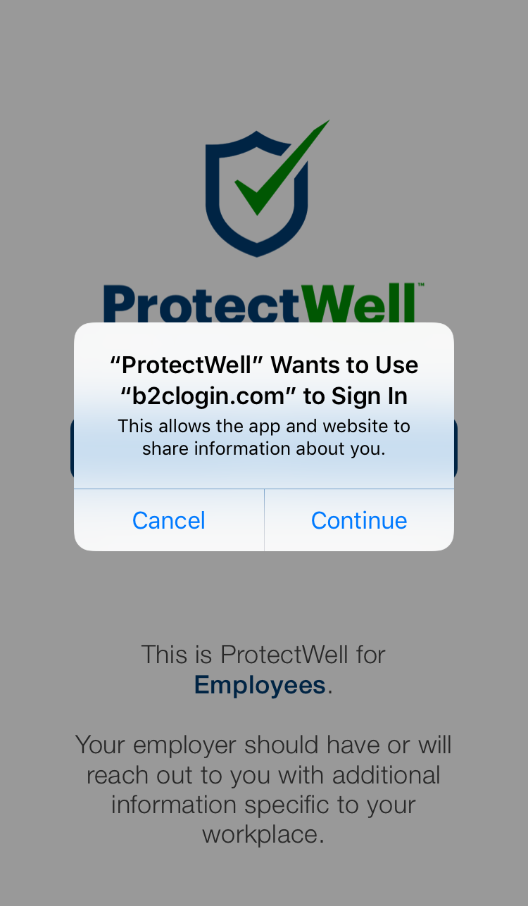 ProtectWell app asking for permissions