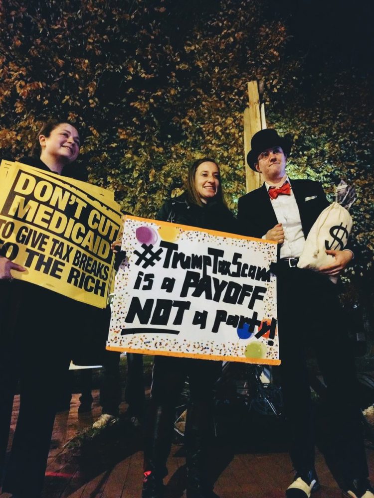 tax justice protesters